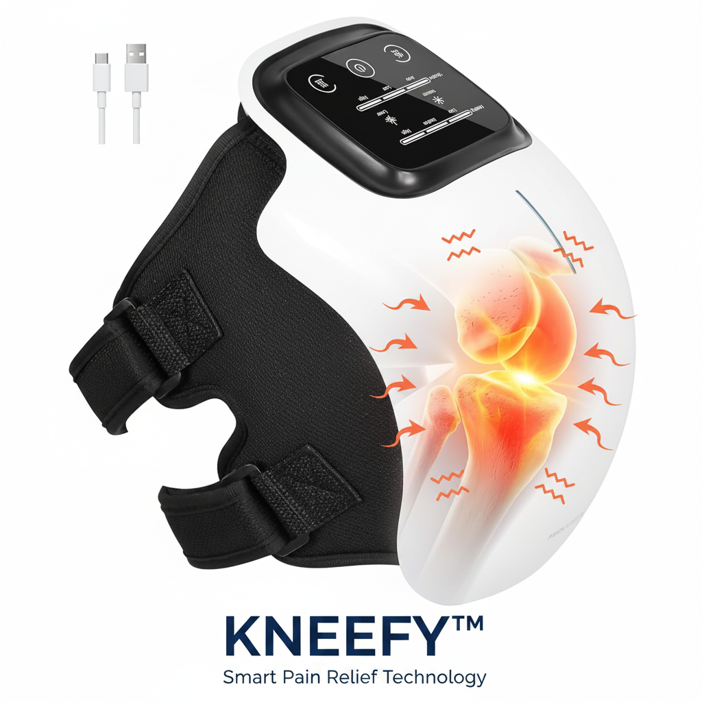 Kneefy™ Smart Knee Massager – Heat & Vibration Therapy for Fast Knee Pain Relief & Joint Recovery